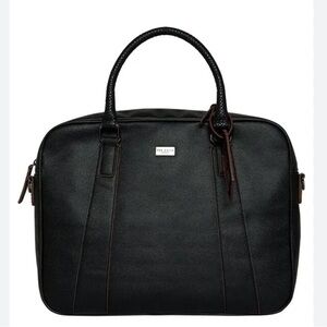 Ted Baker Black Briefcase with Brown Trim